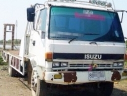 ISUZU ROCKY FTR 175 HP 6BG1 ปี 38 รถบรรทุกหกล้อใหญ่ เทรลเลอร์ท้ายลาดมีหางพับไฮดรอลิกส์ขึ้นรถเกี่ยวข้