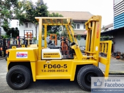 (รหัสสินค้าTHC1689) รถยกยี่ห้อKOMATSU รุ่น FD60-5 ขนาด 6.0 TON เกียร์ AUTO  ระบบ Diesel ยกสูง 3.0 m