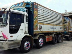 ขายรถพ่วง 24 ล้อ แม่-ลูก กระบะเนียมคอกเกษตรดั้ม HINO PROFIA P11C-320 เกียร์ 7 เกียร์เดินหน้า รถสวยมา