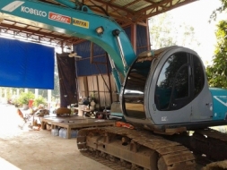 แมกโฮ kobelco sk120-5 super เก่าญี่ปุ่น รถใช้งานน้อย ช่วงล่าง95% เครื่องแห้งแรงดีไม่มีเยิ้ม