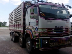 ขาย ISUZU 360 พ่วงแม่ลูก กระบะเหล็กคอกเกษตรดั๊ม อู่ ซีที ทรัค รถปี 53