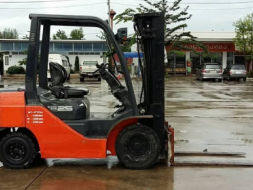 จำหน่ายรถ Forklift Toyota 2.5 ตัน ดีเซล 8FD25 (นำเข้า) ปี 2008 เสาเข้าตู้ Full Free 4.7 เมตร + Side