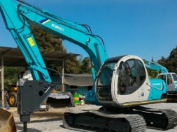 คุ้มสุดๆ Kobelco SK120-2 มาคไฟ้ พร้อมหัวกระแทก แทรค 70ซม. เก่าญี่ปุ่น โทร.090-986-2521 อ๊อบ